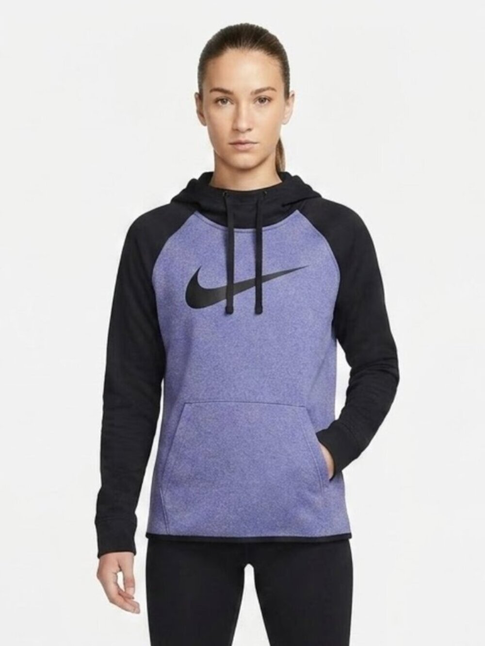Nike Athleisure Purple and Black Pullover Hoodie Large
